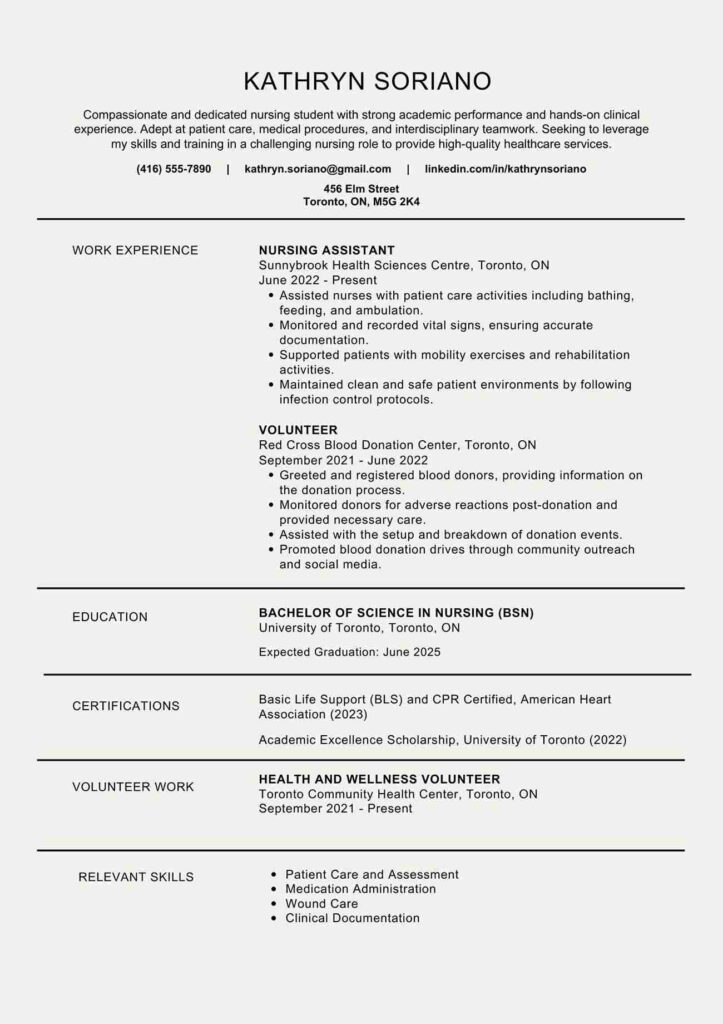 Nursing Student Resume Template